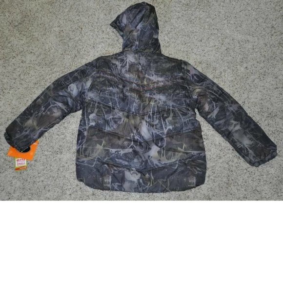 Boys Winter Jacket Camo 14/16 Hooded Puffer Snow Heavy Zip Up Athletech - Picture 4 of 6